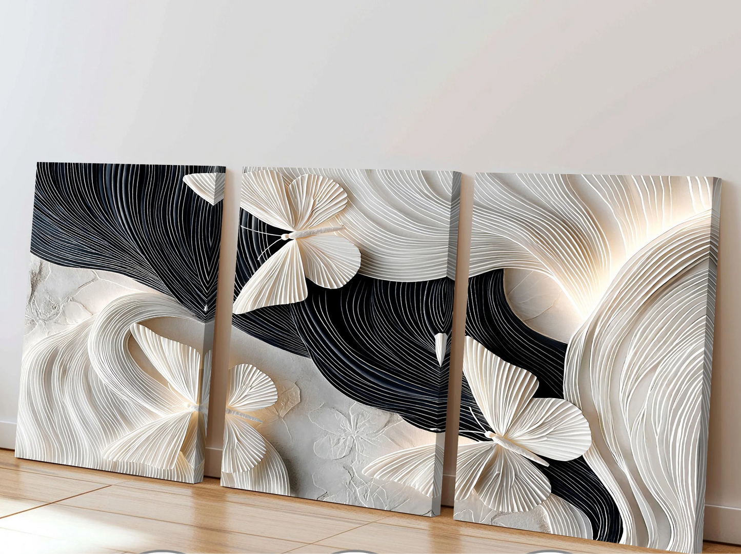 Abstract Butterfly Canvas - Set Of 3