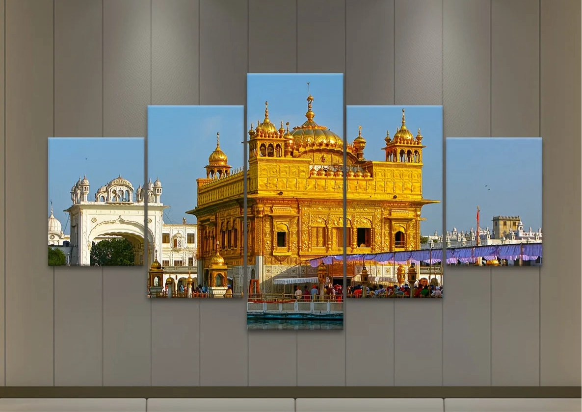 Golden Temple Amritsar Canvas - Set Of 5