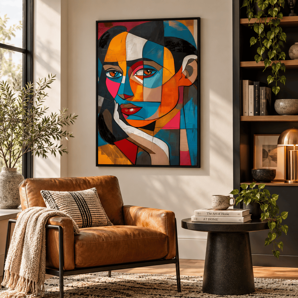 Chromatic Reflection Abstract Portrait Canvas Print