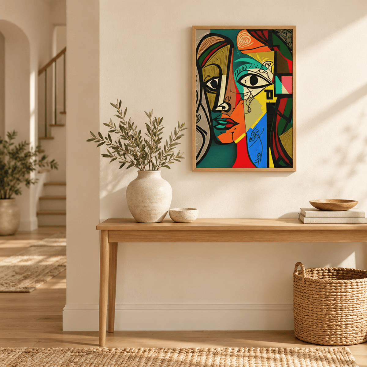 Fragmented Dialogue Abstract Portrait Canvas Print