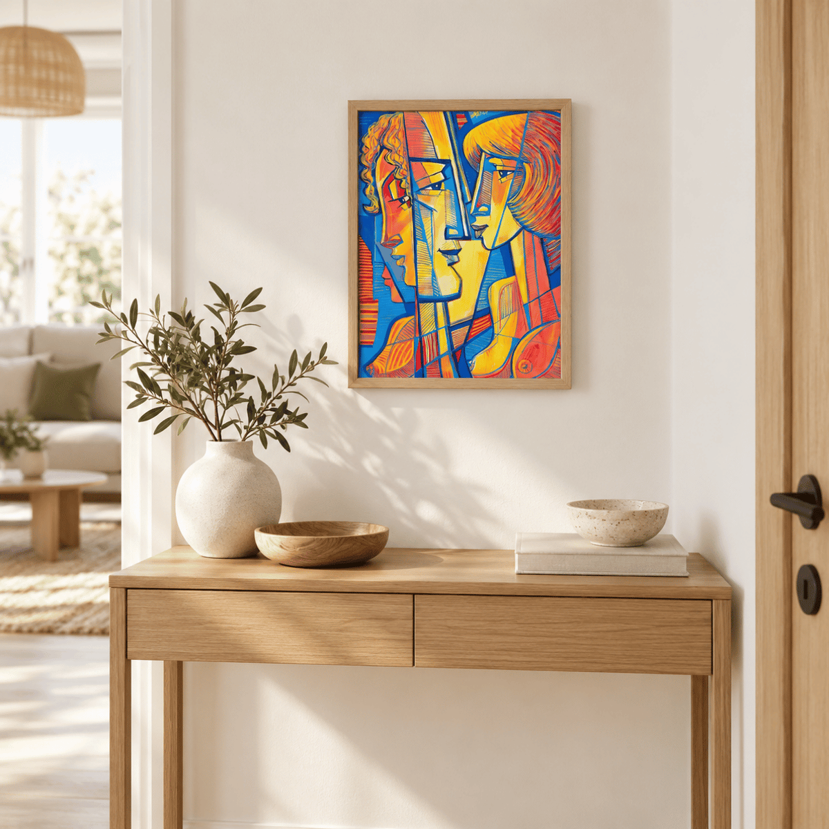 Solar Conversation Abstract Faces Canvas Print