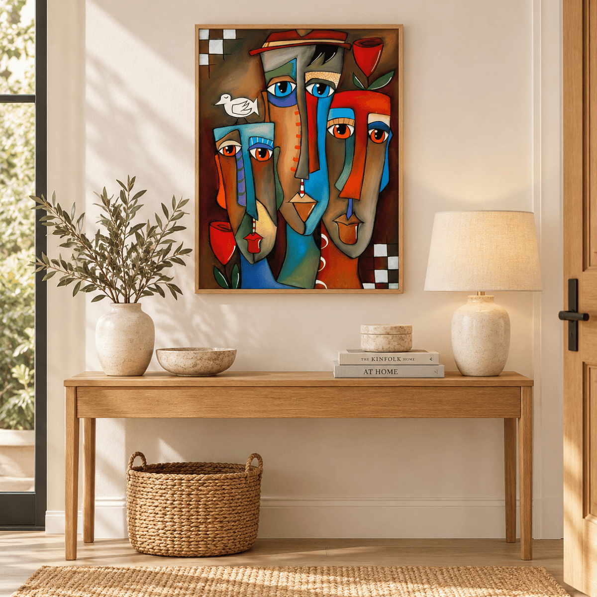 Three Faces In Bloom Abstract Canvas Print