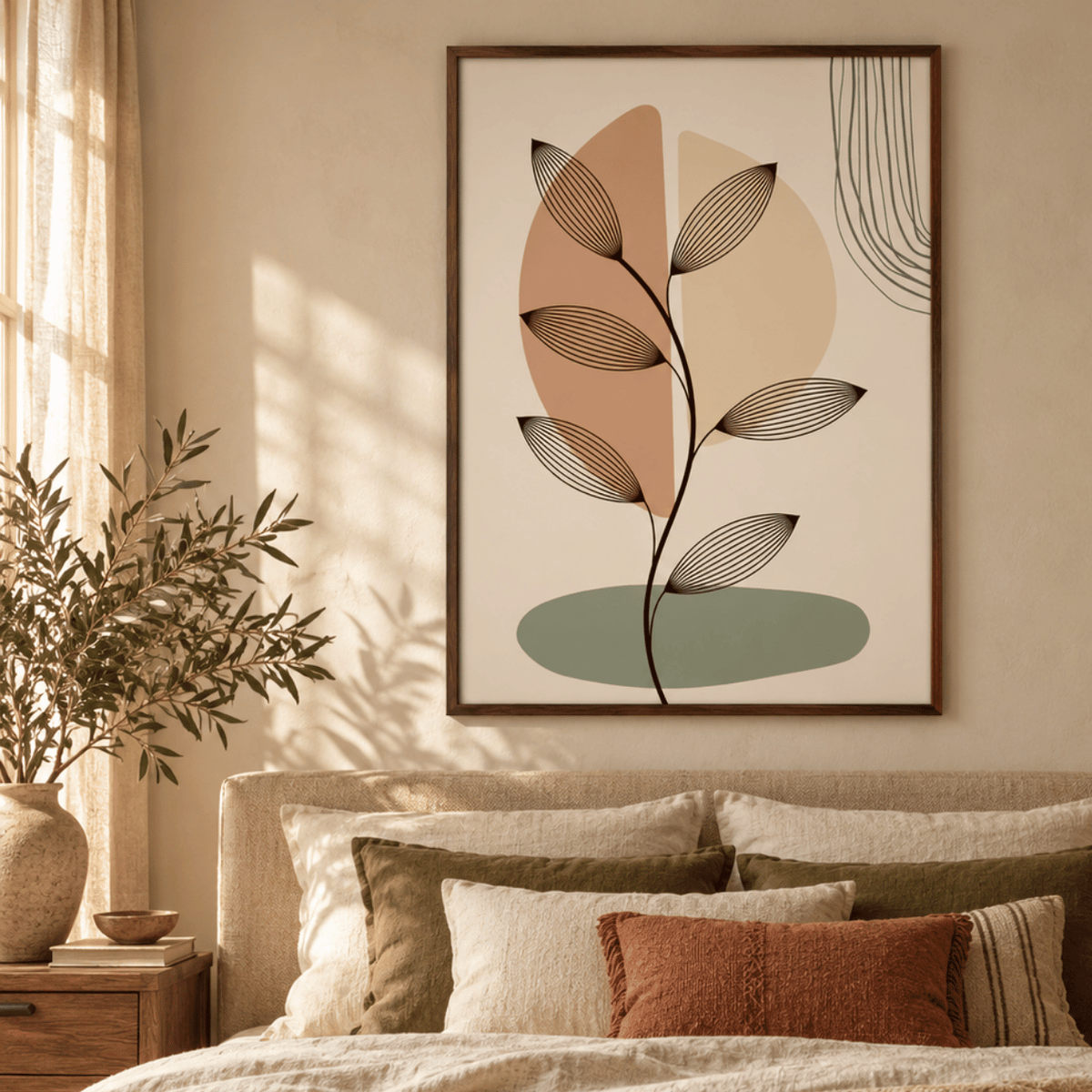 Linear Leaf Forms Canvas Print