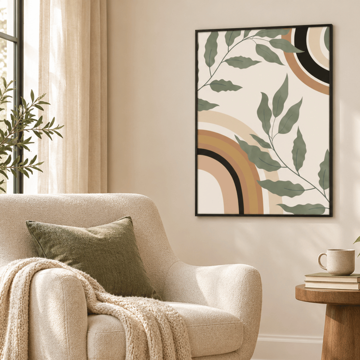 Sage Arc Botanical Canvas Print
