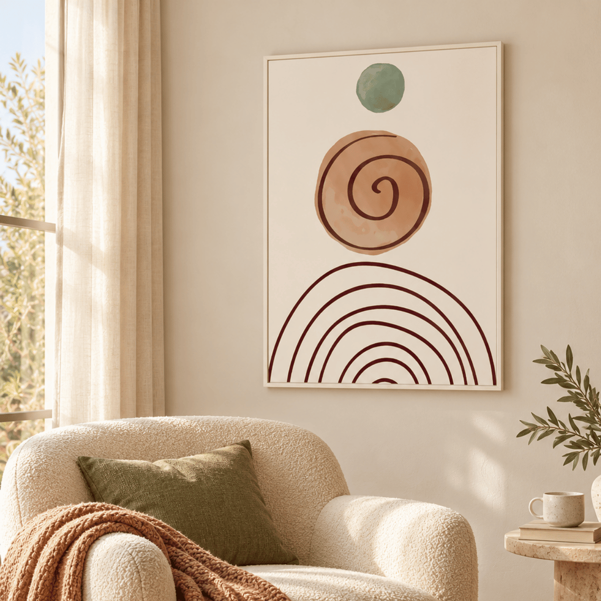 Terracotta Spiral Balance Canvas Print
