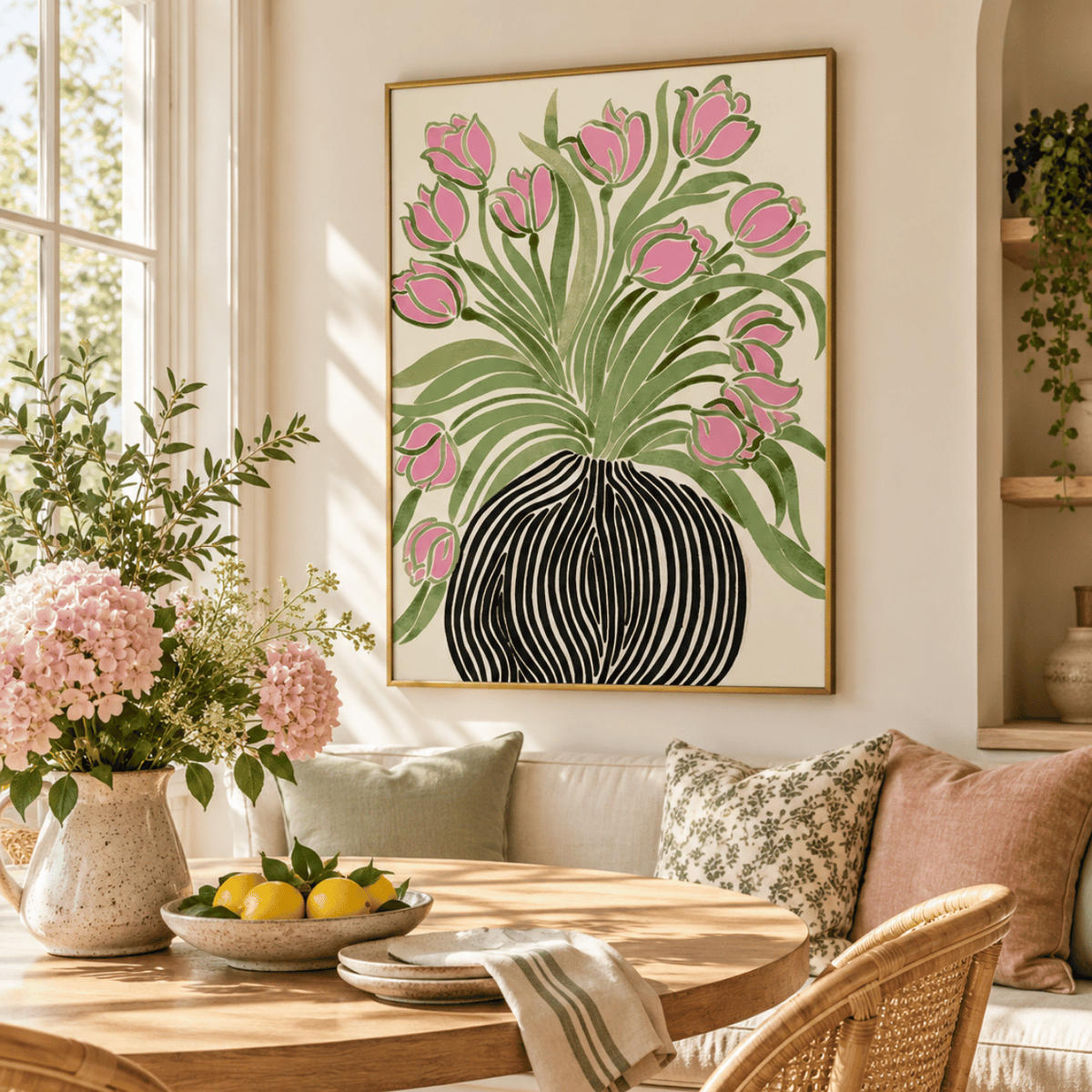 Pink Tulip Rhythm Canvas Print