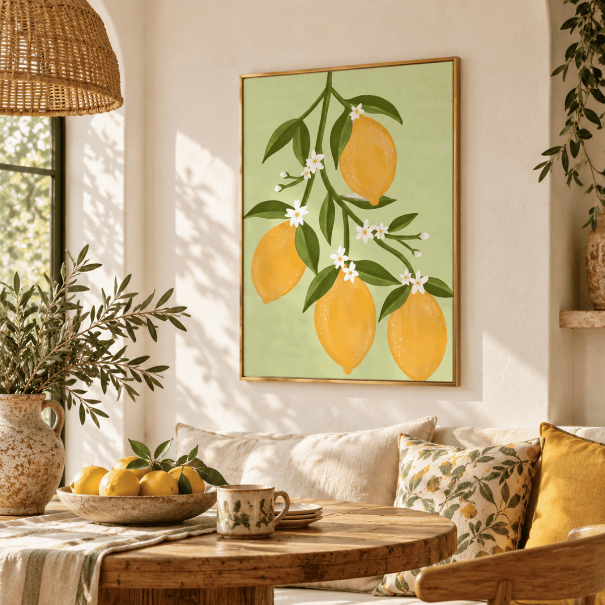 Lemon Blossom Branch Canvas Print