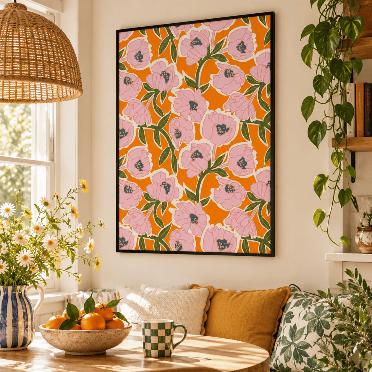 Blush Bloom Repeat Canvas Print