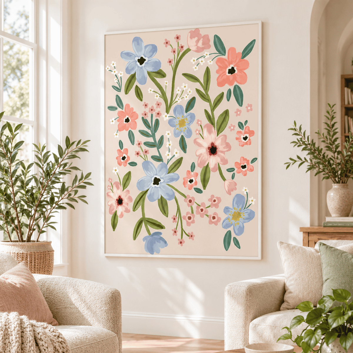 Pastel Meadow Bloom Canvas Print