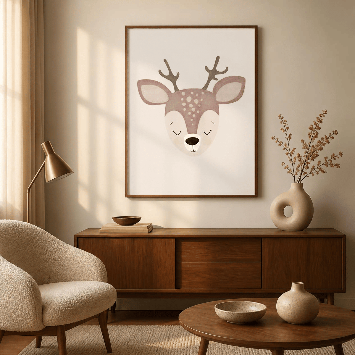 Sleepy Fawn Nursery Canvas Print