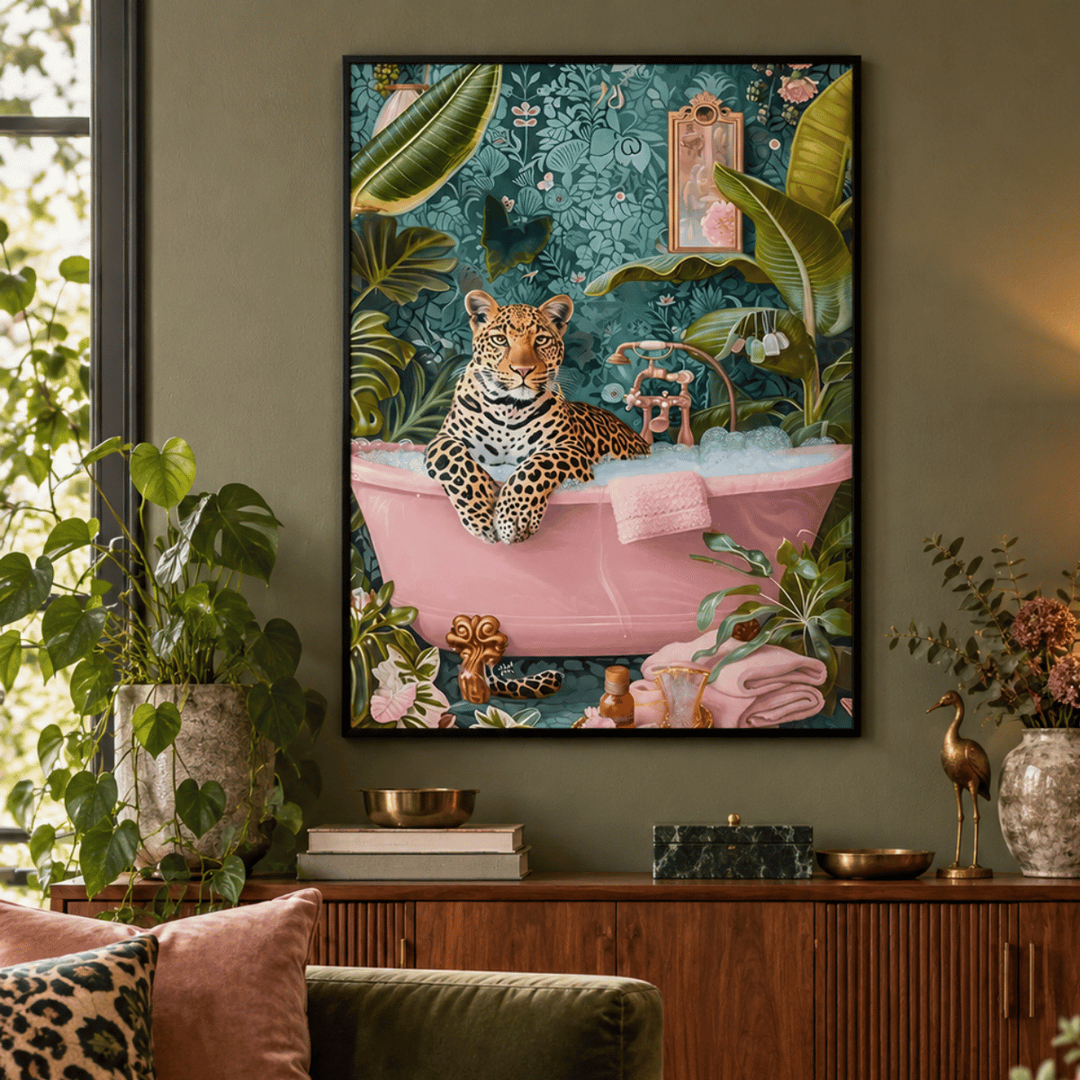 Leopard’s Garden Soak Canvas Print
