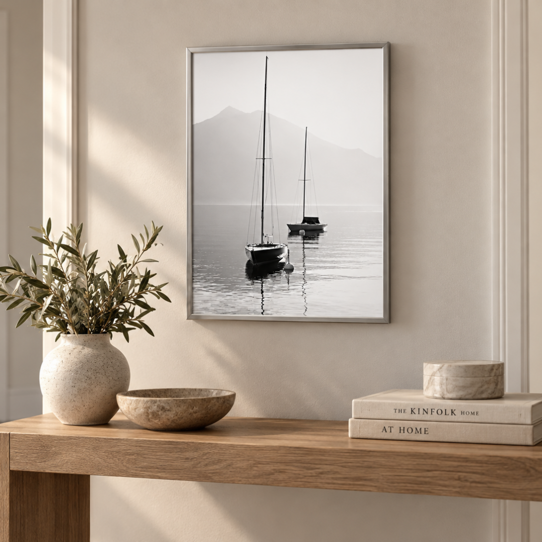 Quiet Anchorage Sailboat Canvas Print