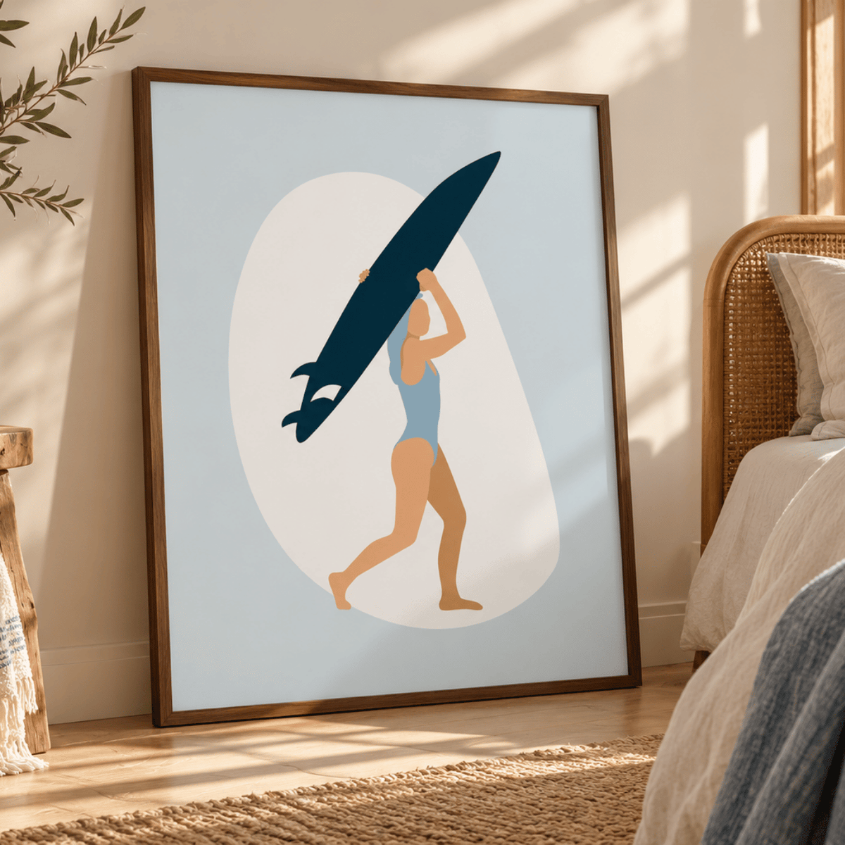 Longboard Days Surfer Canvas Print