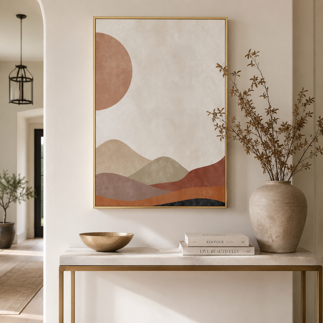 Desert Sun Layers Abstract Canvas Print