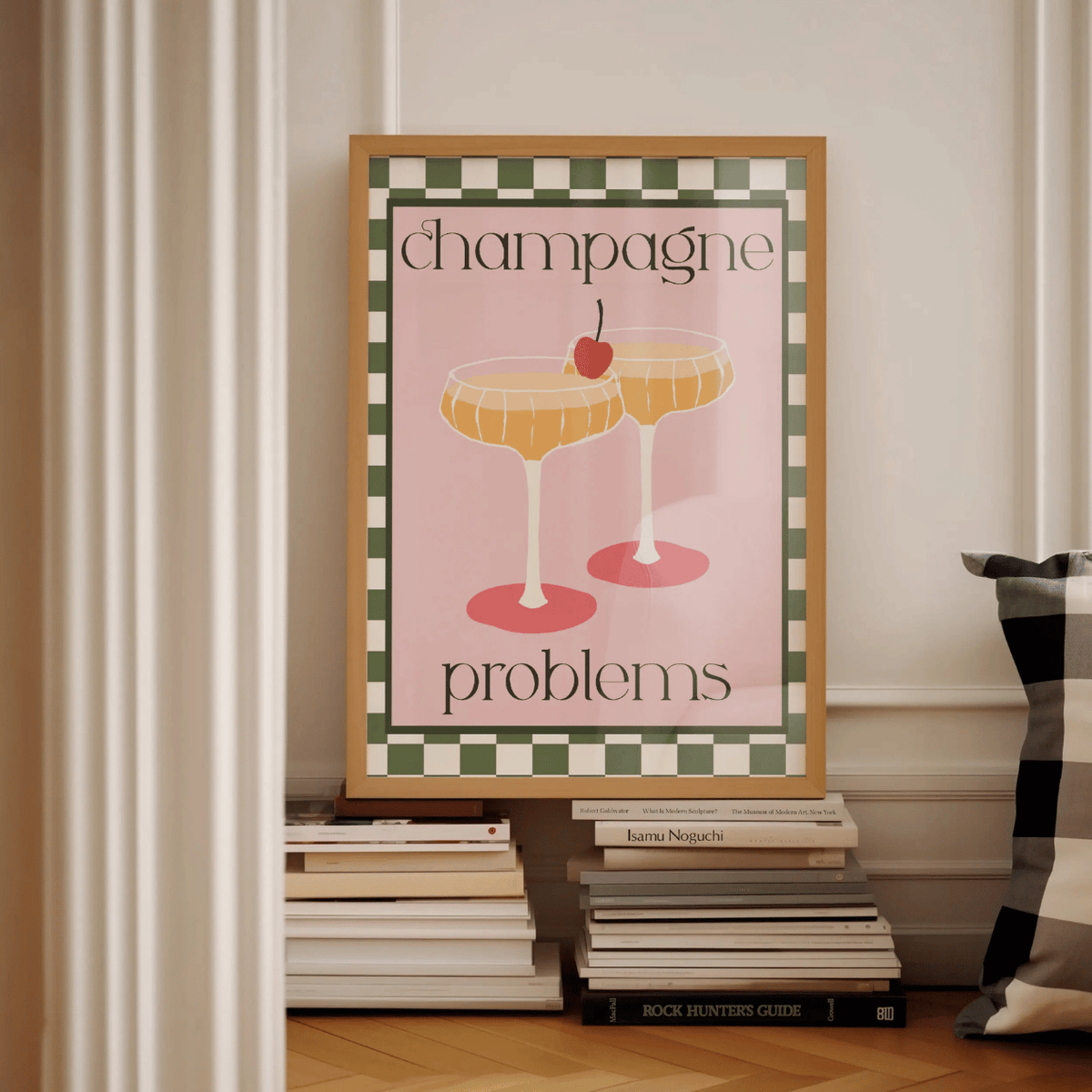 Champagne Problems Retro Cocktail Canvas Print
