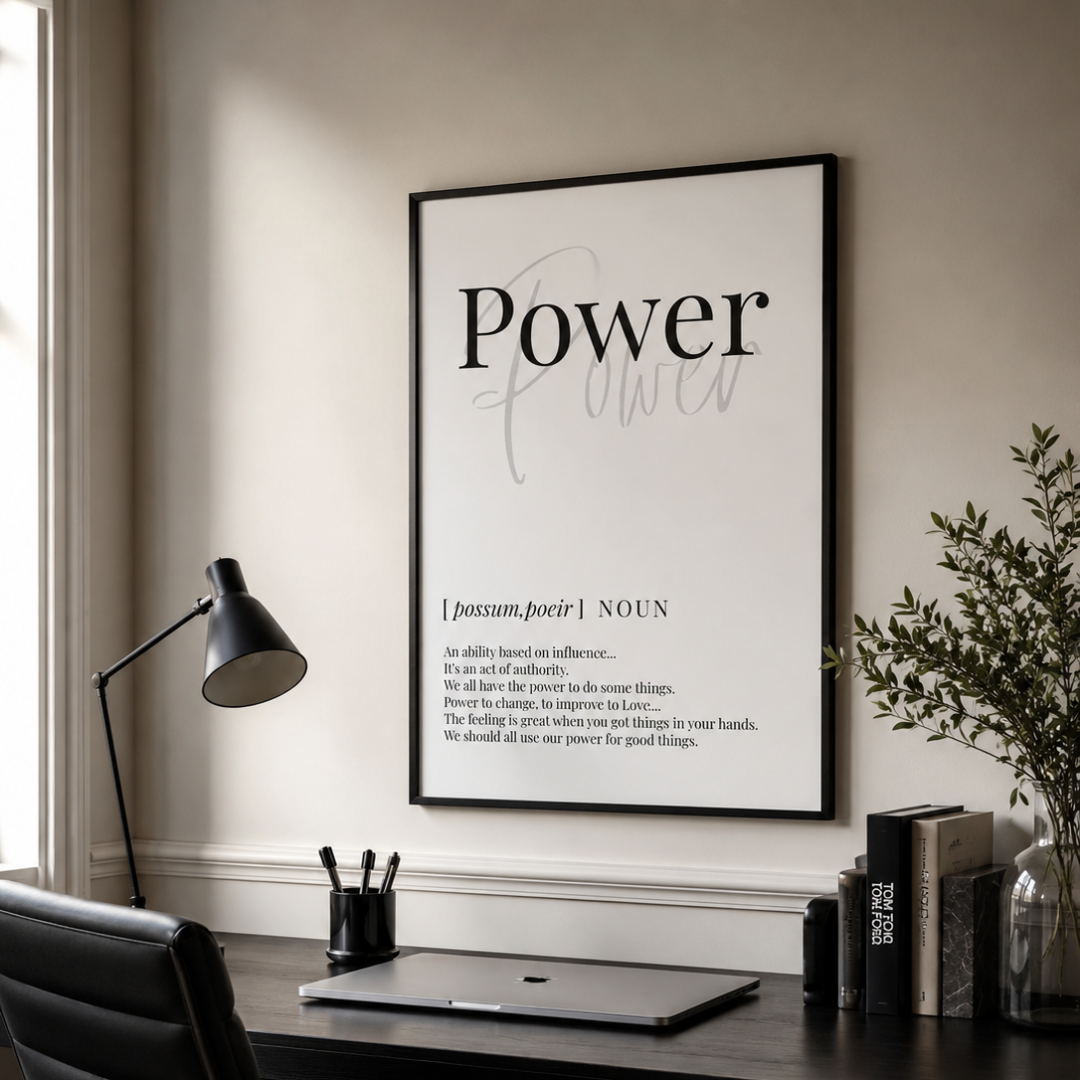 Power Definition Typography Canvas Print