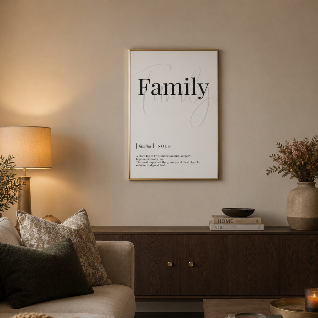 Family Definition Typography Canvas Print