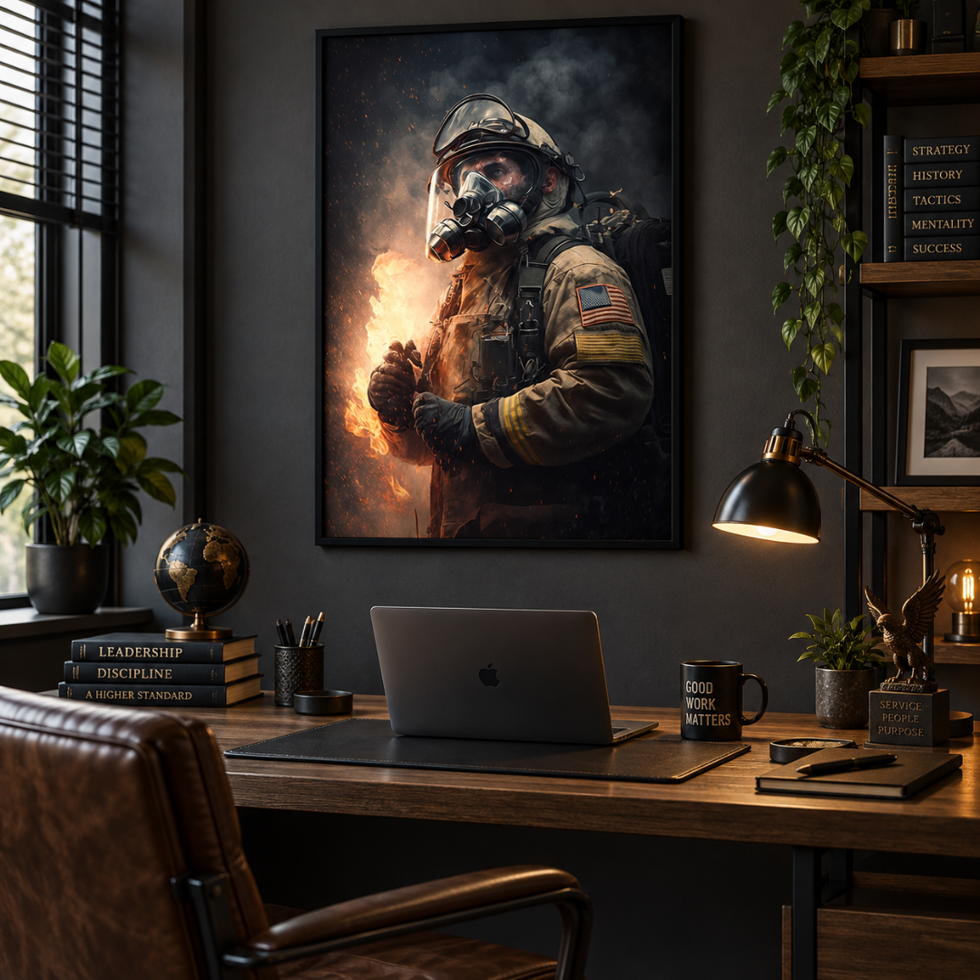 Into the Fire Firefighter Canvas Print