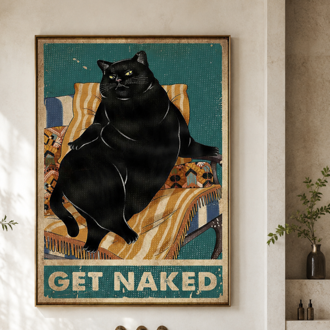 Get Naked Chubby Cat Canvas Print