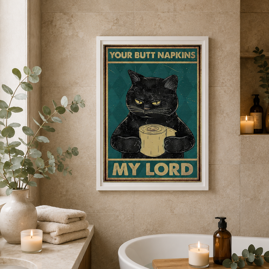 Your Butt Napkins My Lord Cat Canvas Print