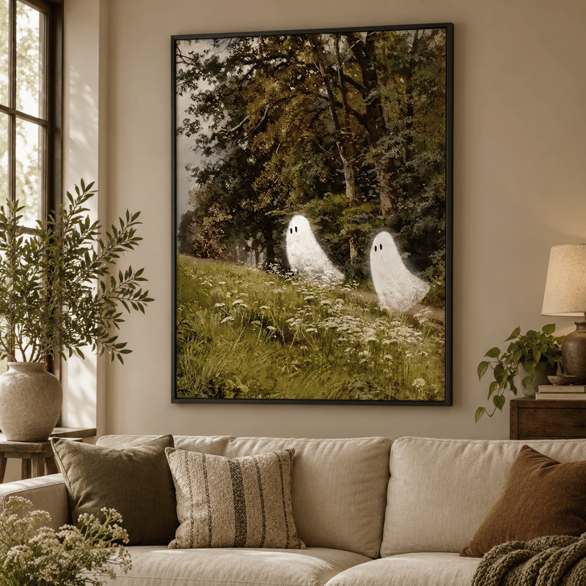 Woodland Ghost Pair Canvas Print