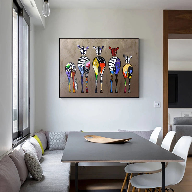 Colour Rush Zebra Parade Canvas Print