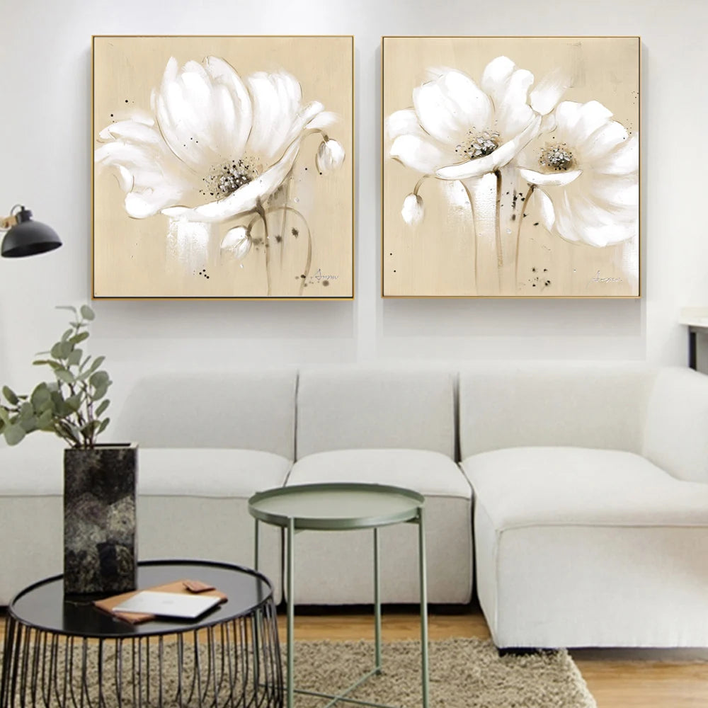 White Flowers Canvas