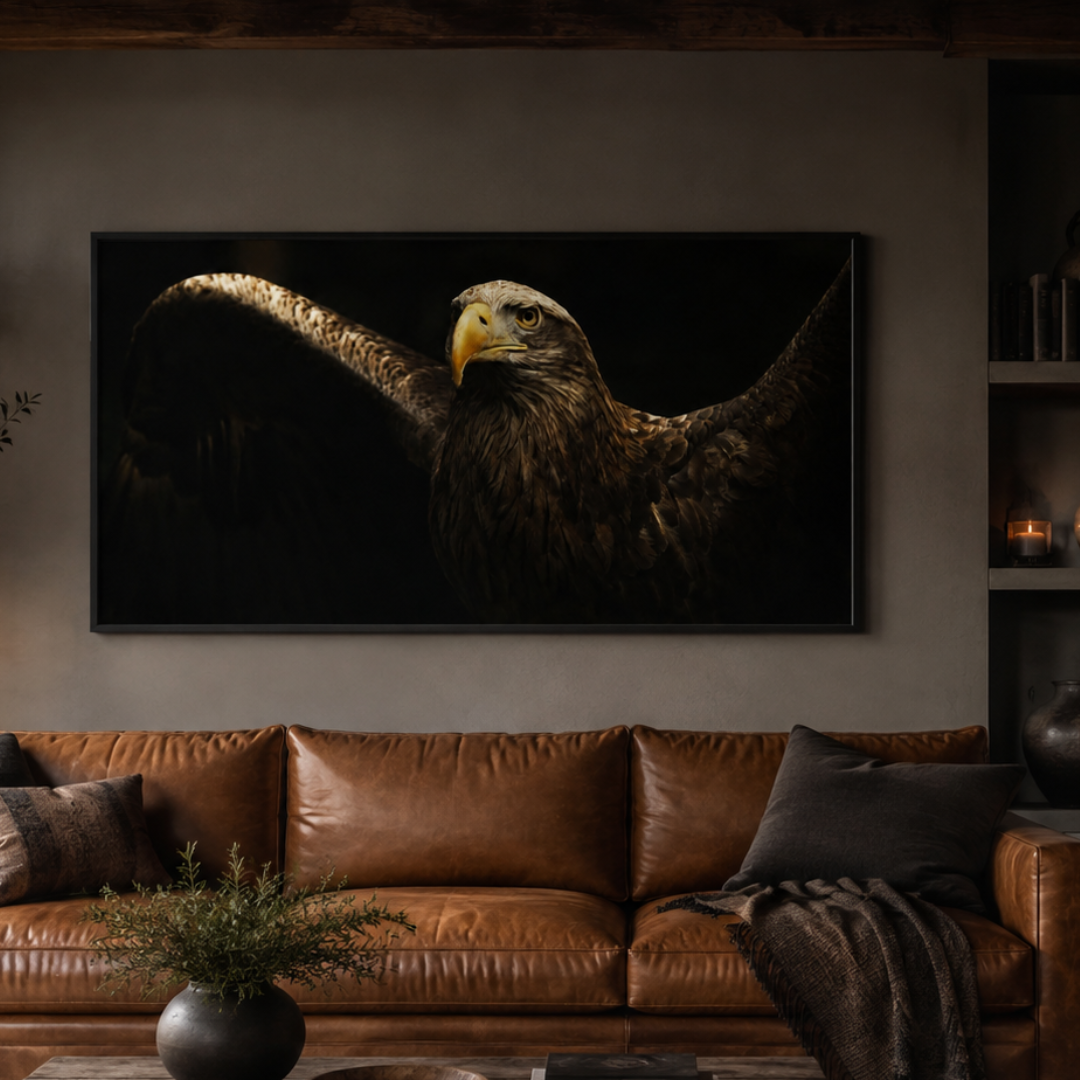 Shadow Wing Eagle Panoramic Canvas Print