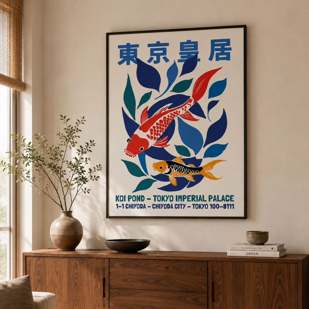Tokyo Imperial Palace Koi Pond Canvas Print