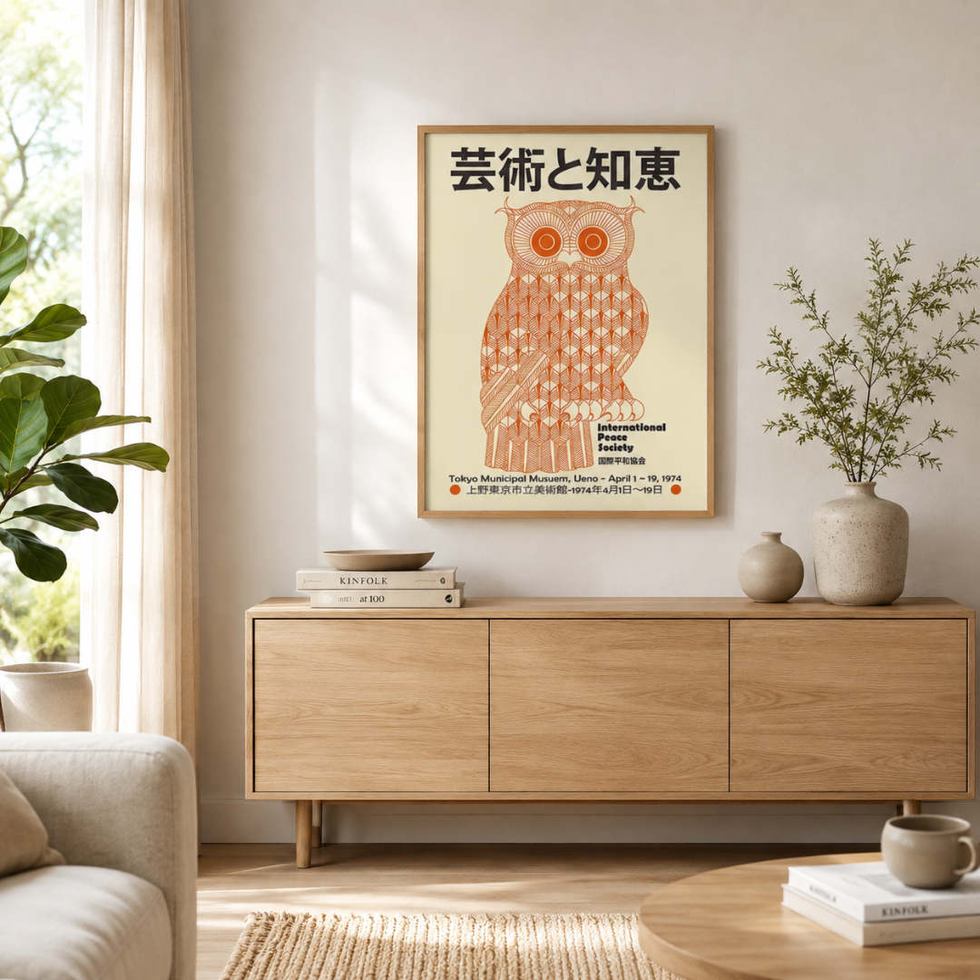 Japanese Wisdom Owl Canvas Print