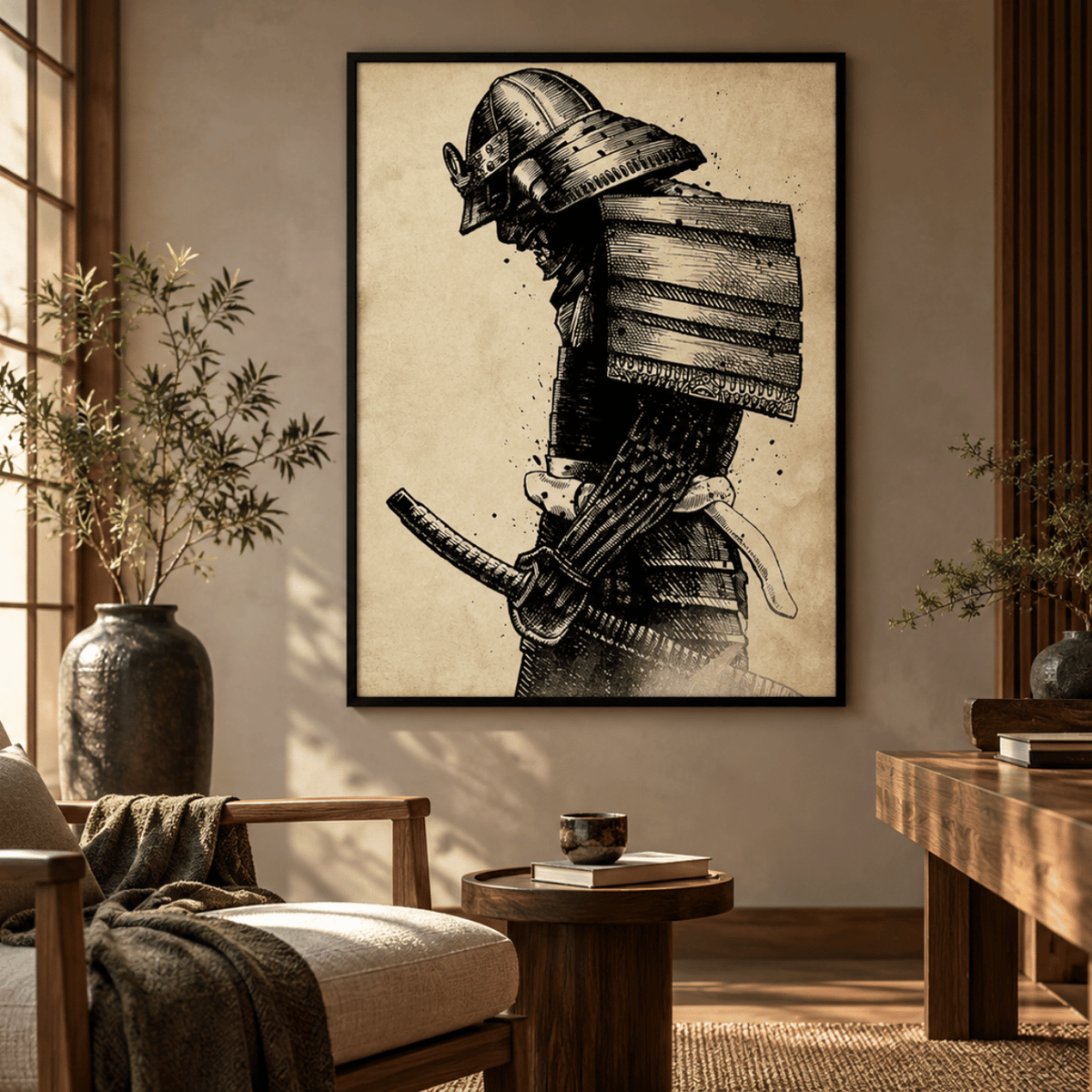 Etched Samurai Armour Canvas Print