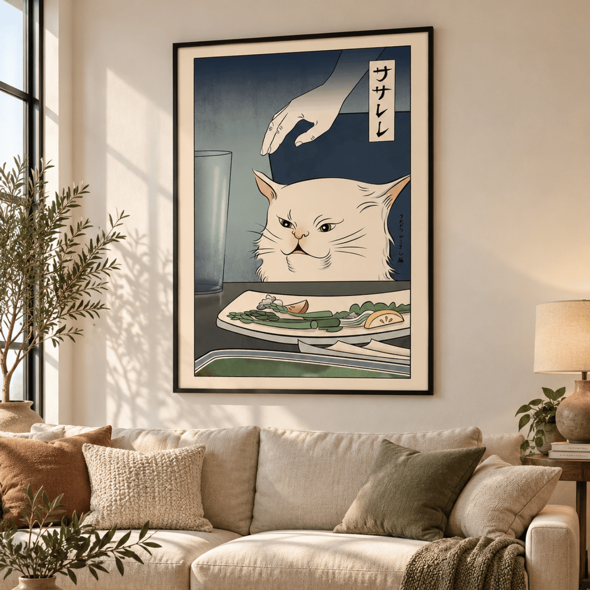 Hands Off My Dinner Cat Canvas Print