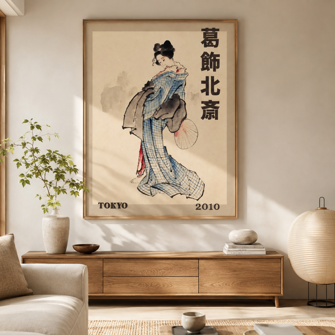 Katsushika Hokusai Japanese Kimono Woman Canvas Print
