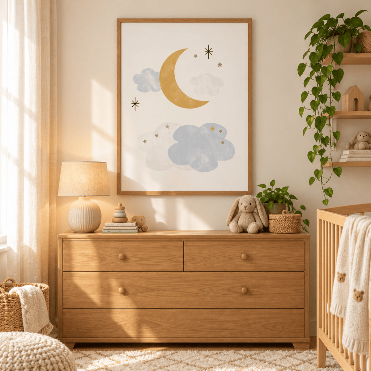 Moonlit Drift Celestial Canvas Print