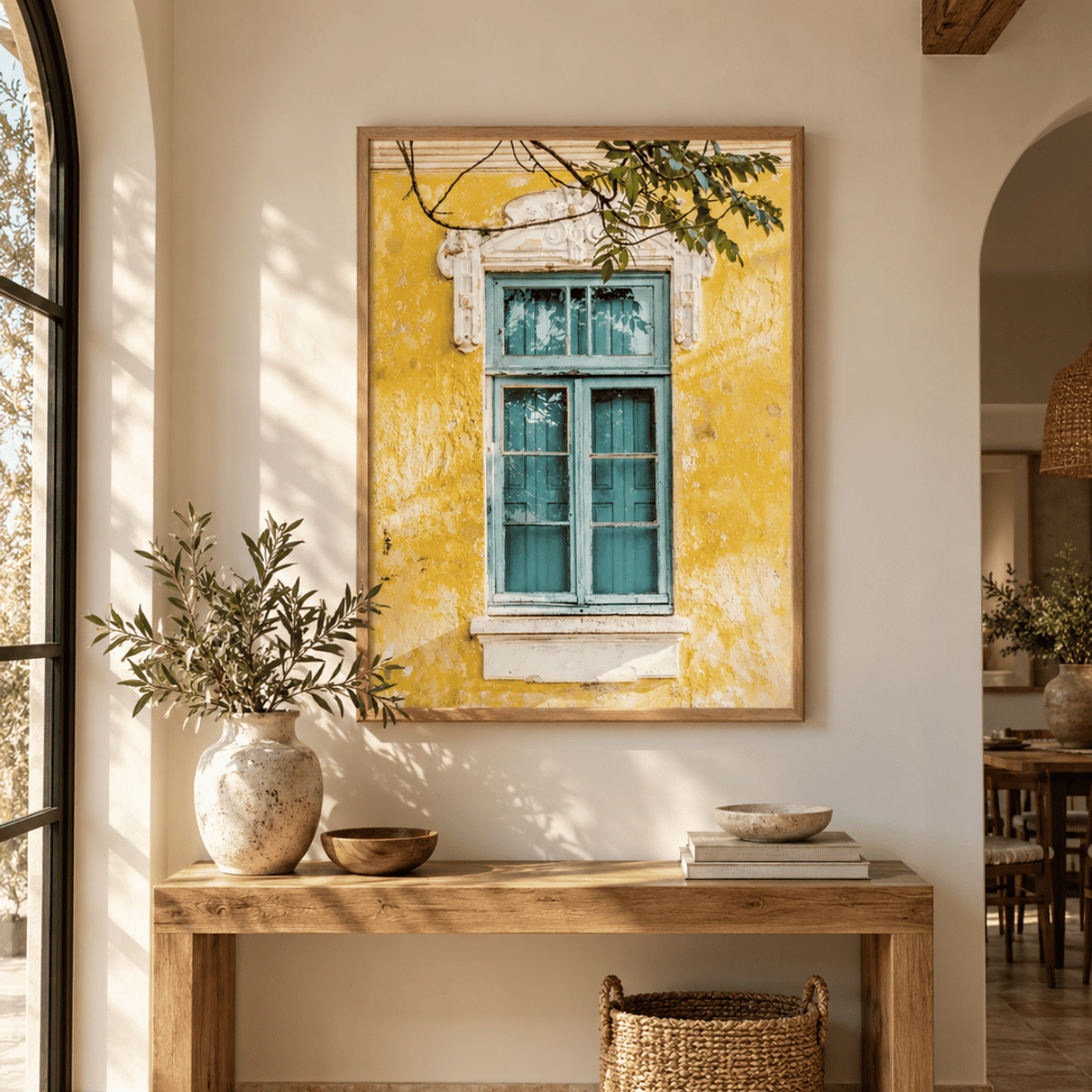 Sunwashed Turquoise Window Canvas Print
