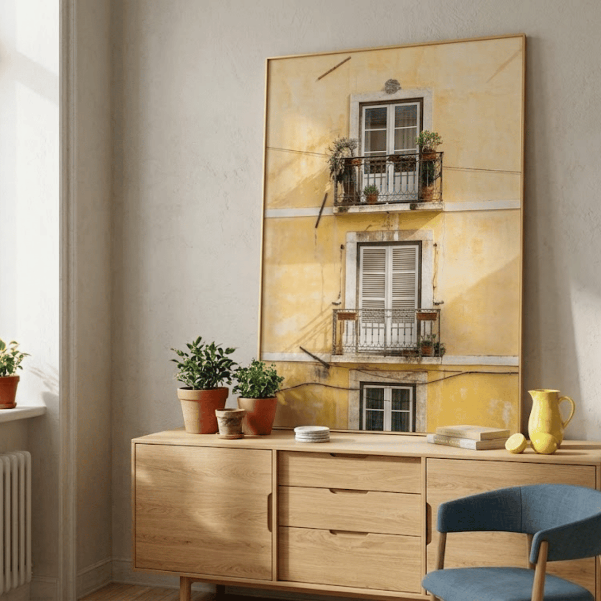 Golden Balcony Facade Canvas Print