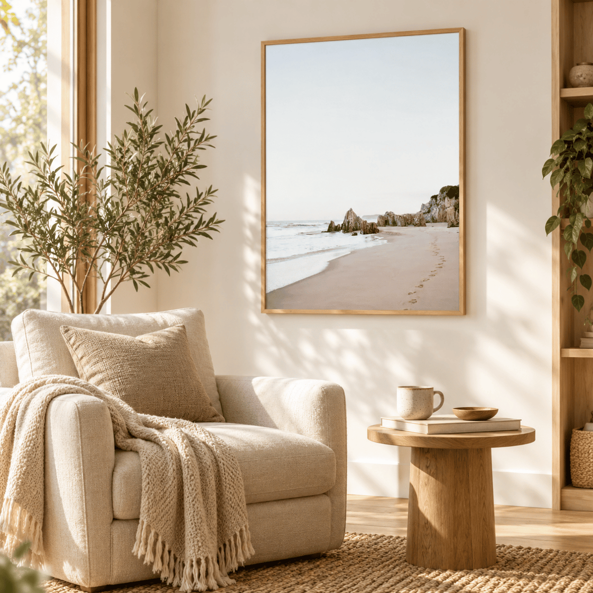 Footprints Along the Quiet Shore Canvas Print