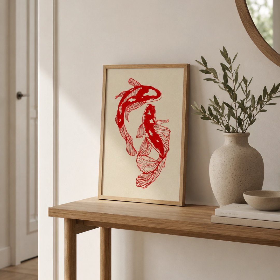 Japanese Red Koi Fish Canvas Print
