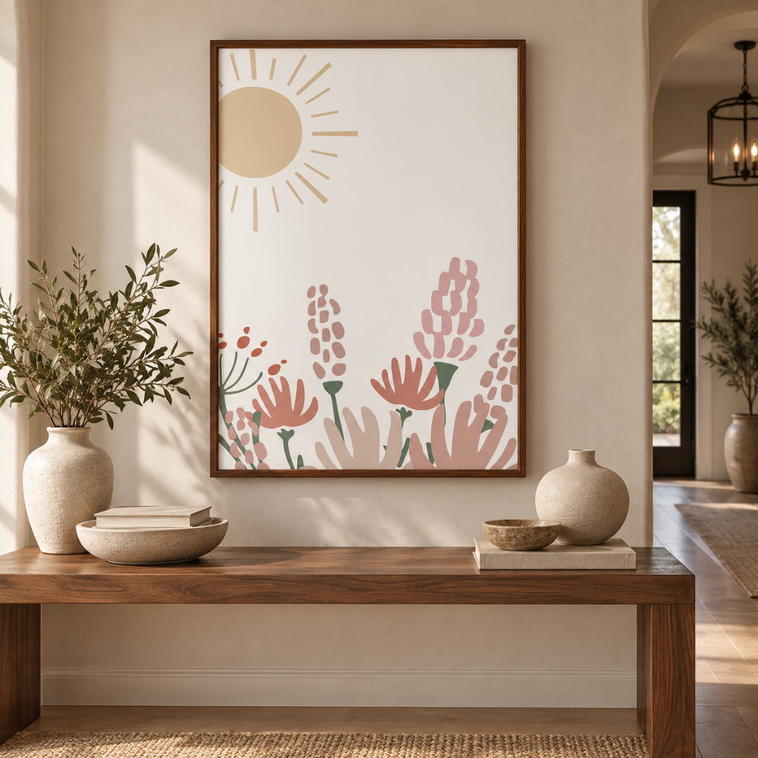 Sunlit Wildflower Garden Canvas Print