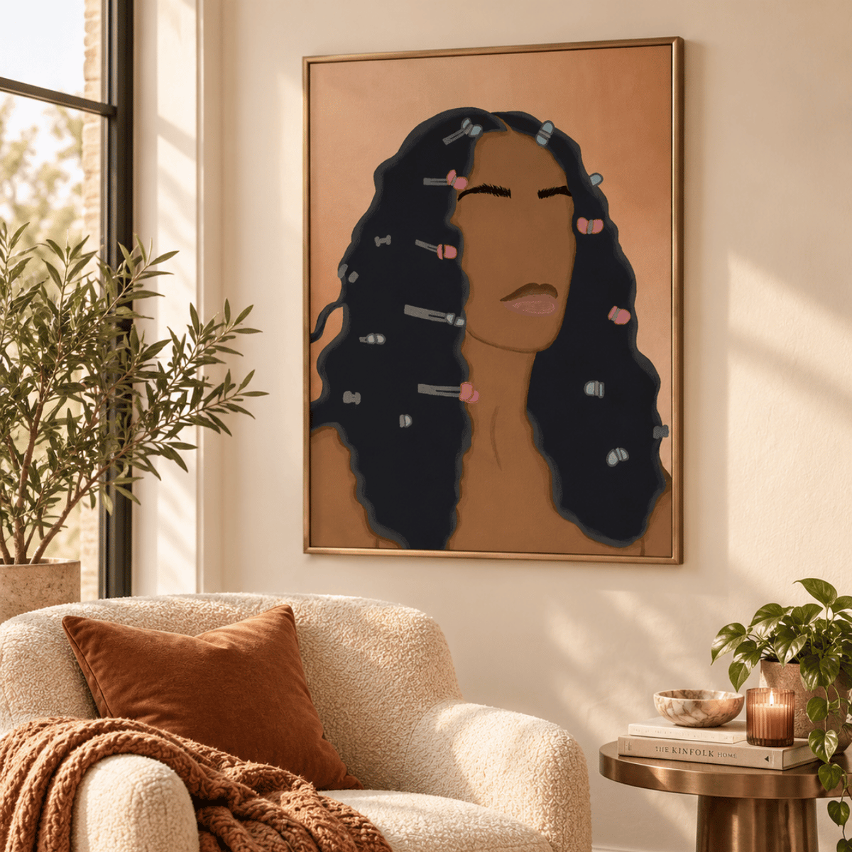 Beaded Waves Portrait Canvas Print