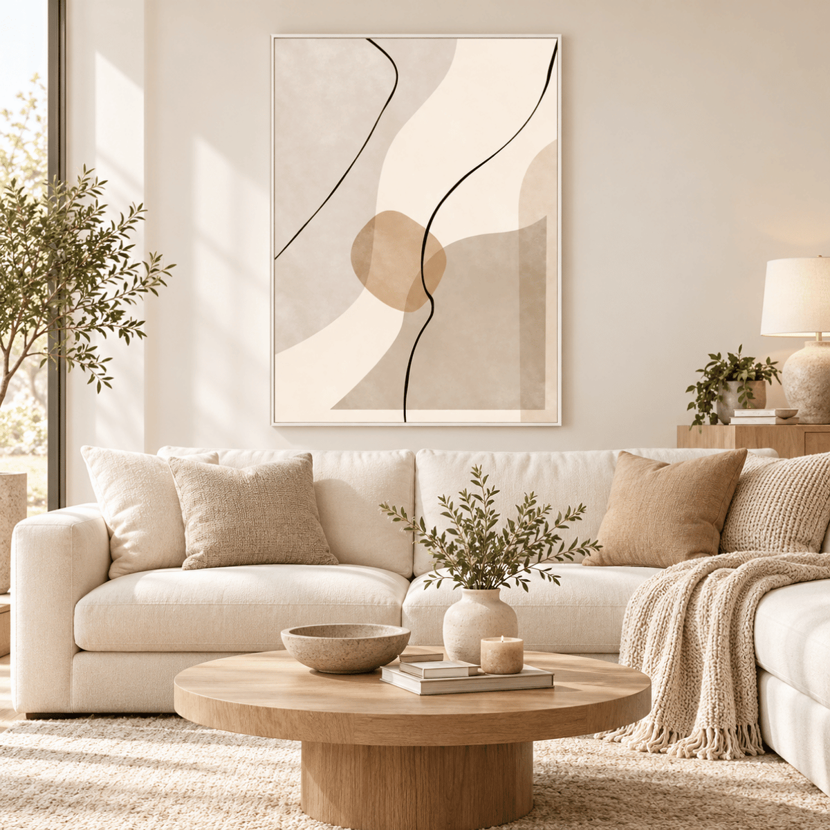 Quiet Curves Abstract Canvas Print