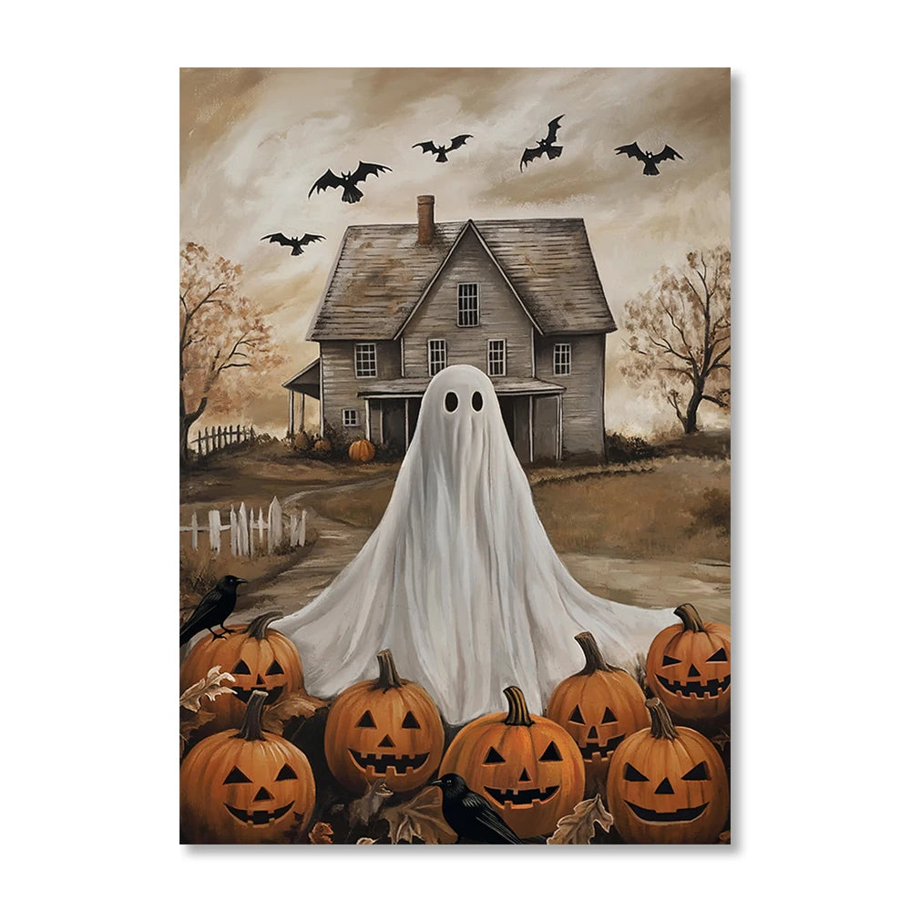 Vintage Dark Halloween Canvas Prints
