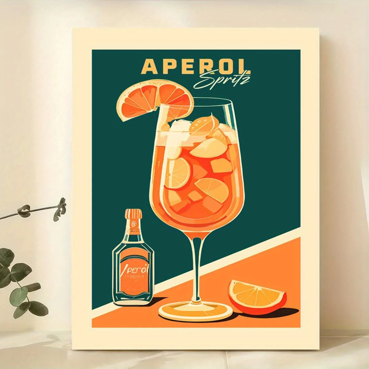 Vintage cocktail alphabet retro bar canvas wall art