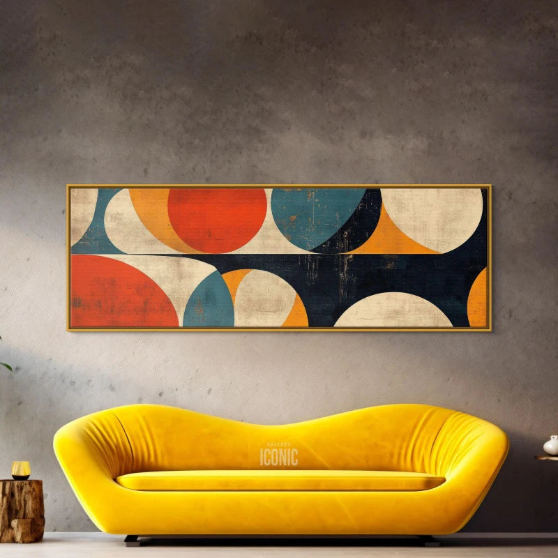 panoramic mid century bauhaus unframed geometric canvas