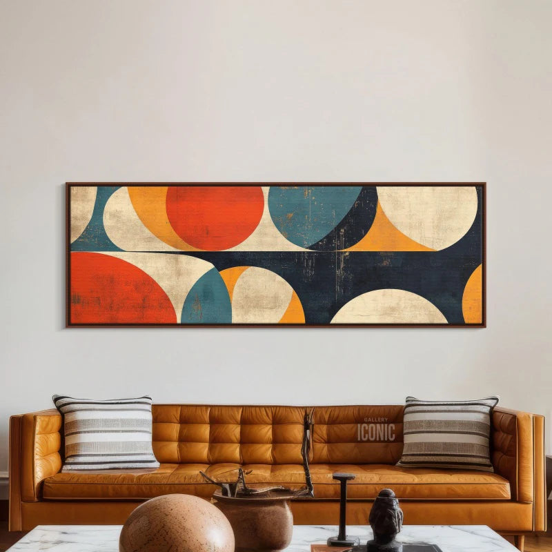panoramic mid century bauhaus unframed geometric canvas
