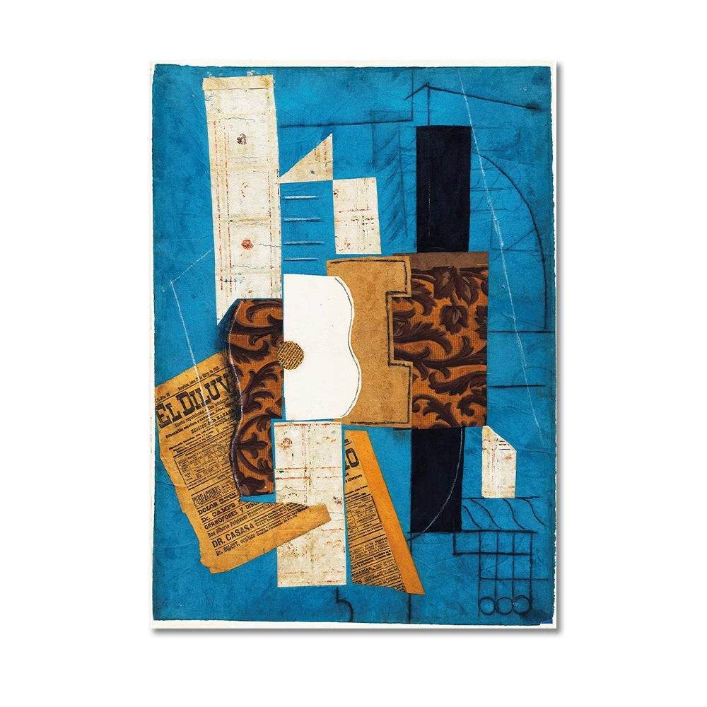 Pablo Picasso Collage Guitar Canvas