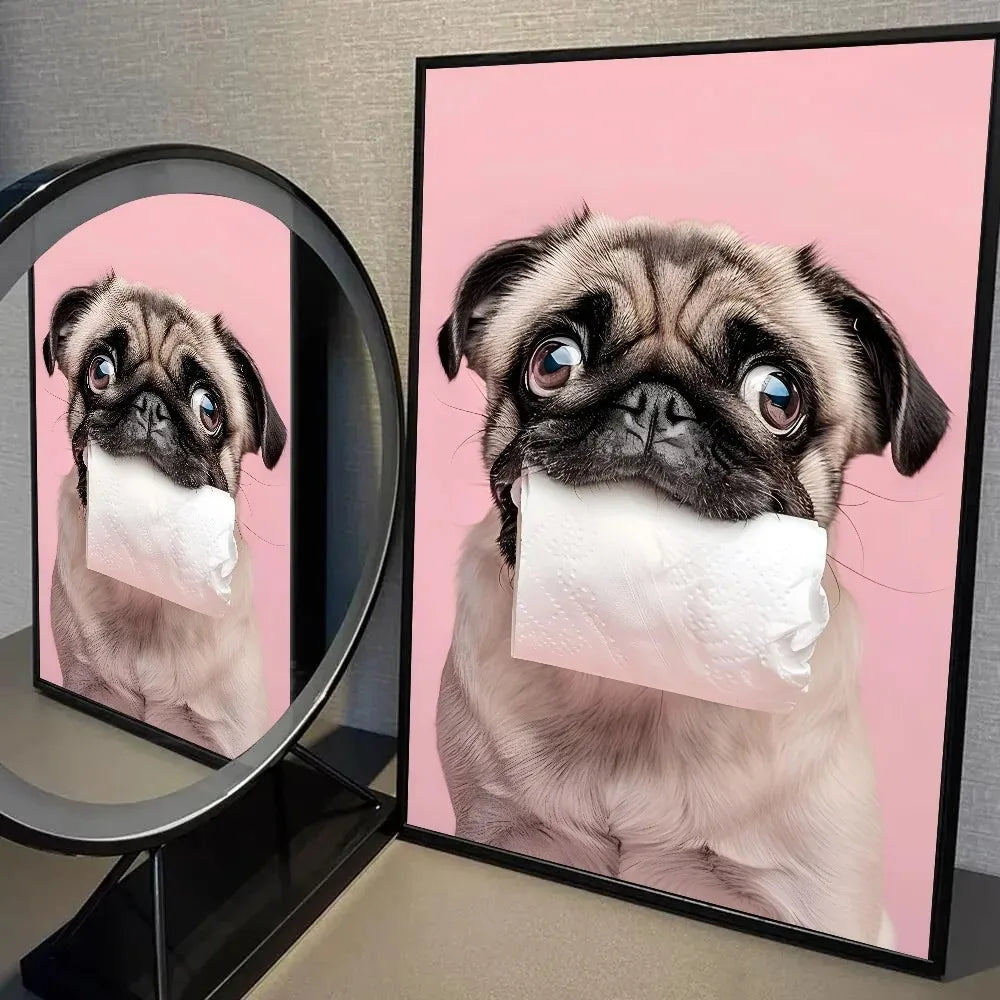 Cute Animals Toilet Paper Canvas