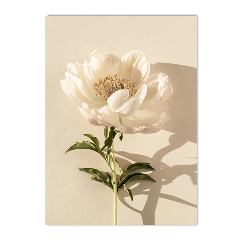 beige floral canvas with roses peonies and pampas grass