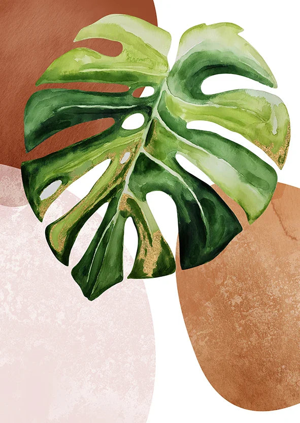 Boho Green Palm Leaves Canvas Print