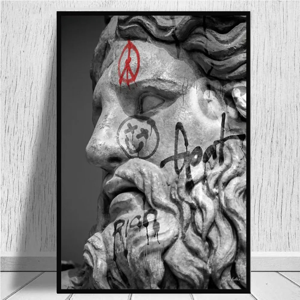 Graffiti David Bust Canvas Print